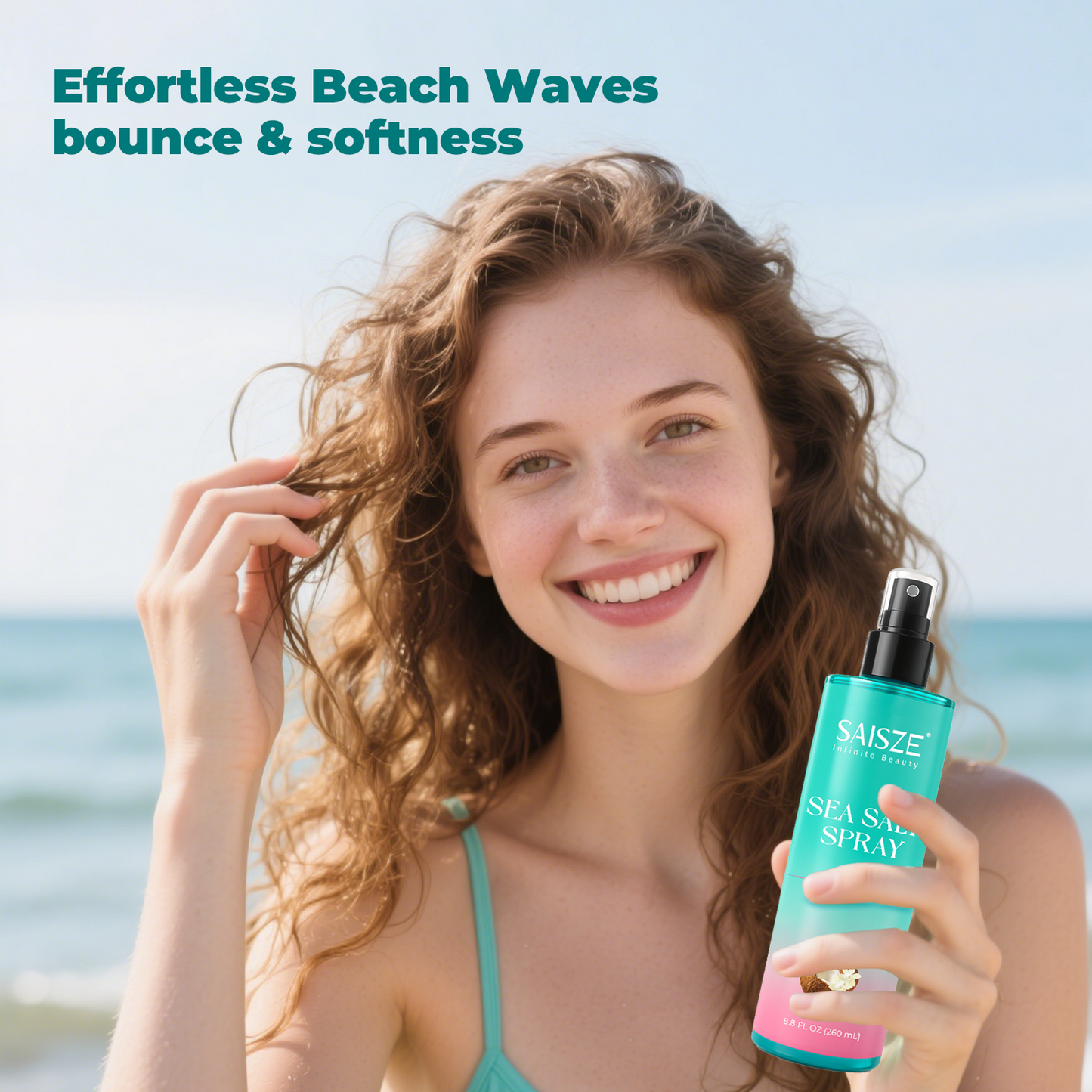 WM-Sea Salt Spray for Women, Natural UV Protction Hair Spray for Beach Wave & Volumizing Texturizing, Suitable for All Hair Types, 8.8 fl oz (260 ml)