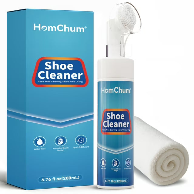 WM-HomChum Shoe Cleaner Kit, 200ml Cleaner and Cleaning Towl For Fabric and Leather Cleaning, Whites, Suede and Nubuck Sneakers