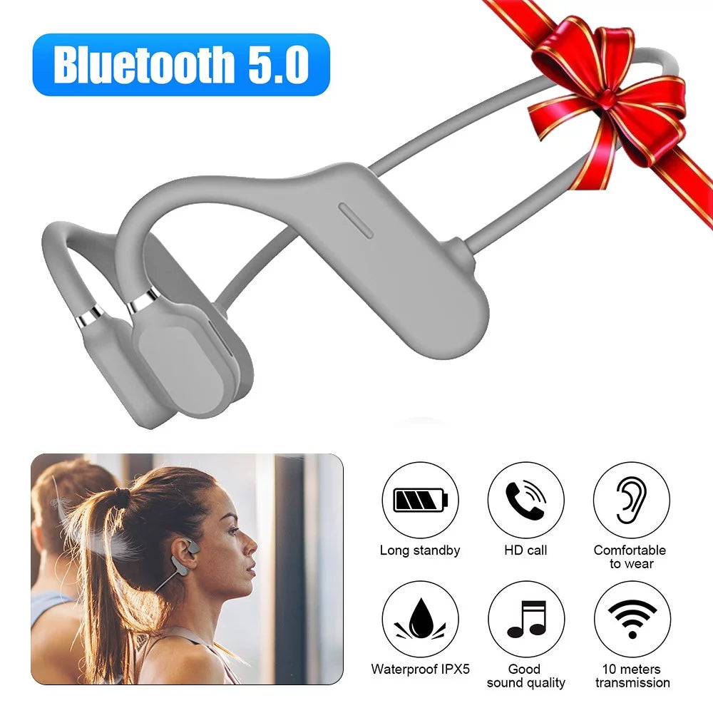 Wireless Bluetooth 5.0 Open Ear Headphones Waterproof Sports Headphones for Workout, Running, Hiking, Cycling, Swimming and More Activities