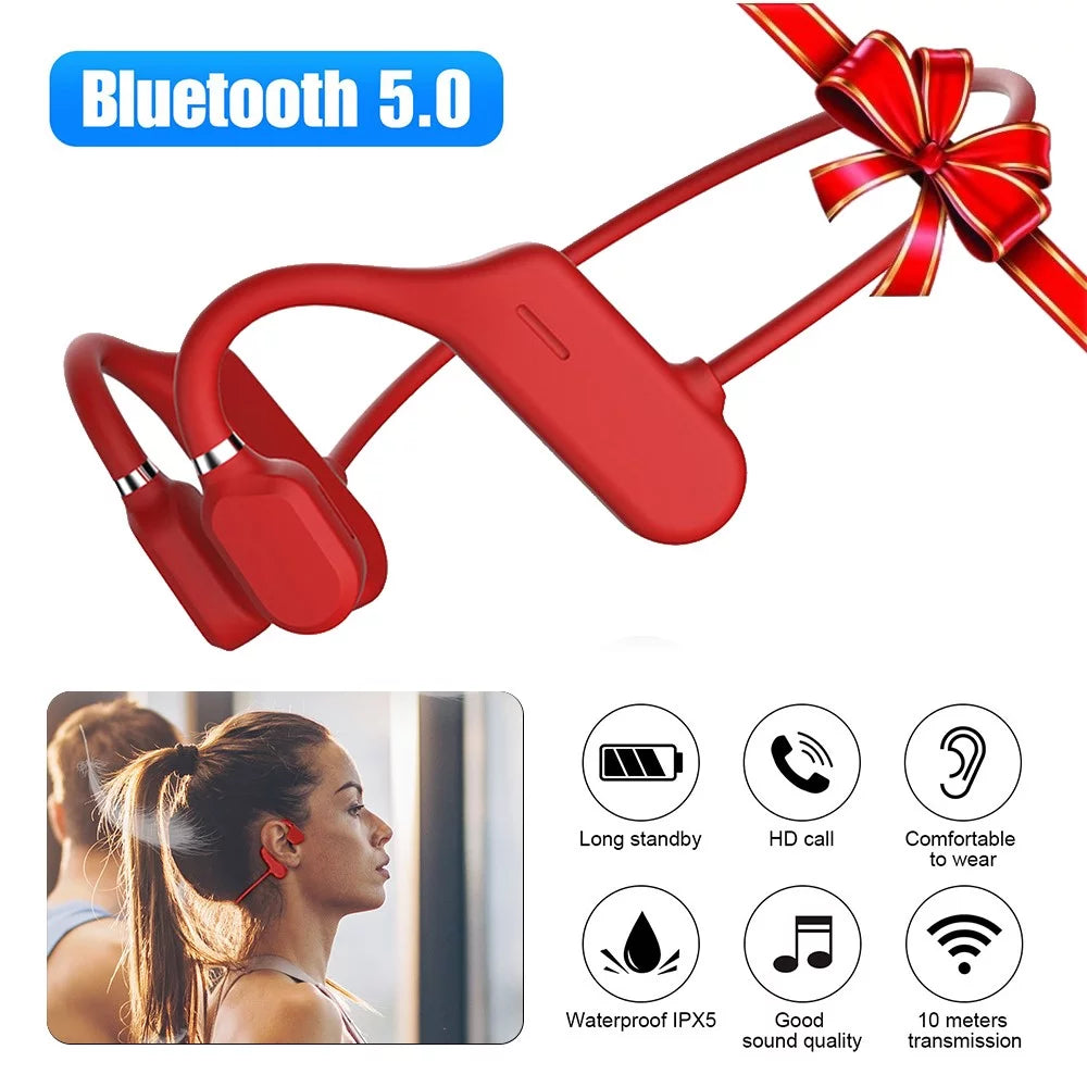 Wireless Bluetooth 5.0 Open Ear Headphones Waterproof Sports Headphones for Workout, Running, Hiking, Cycling, Swimming and More Activities