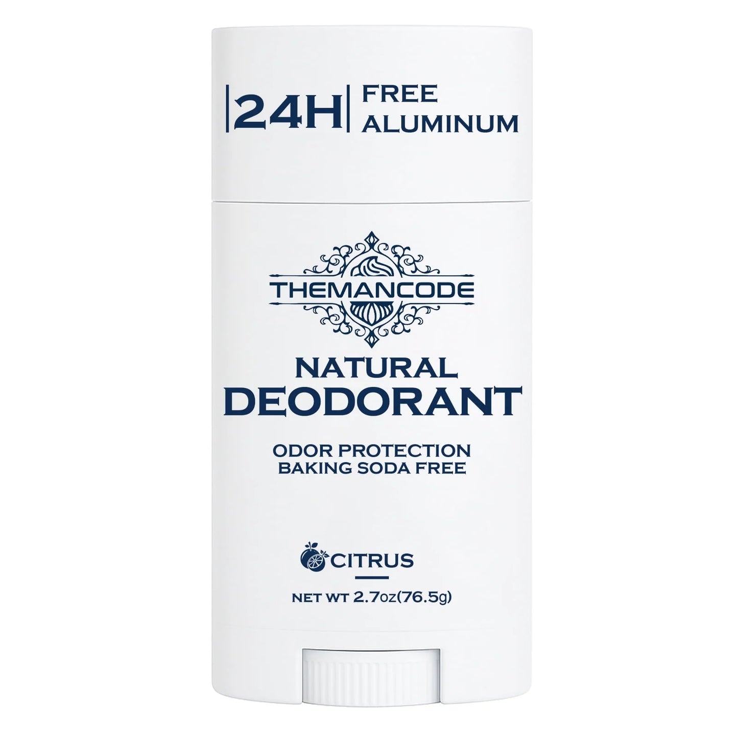 THEMANCODE Deodorant for Women & Men, Aluminum-Free Invisible Solid Stick, Citrus Scent & 24 Hour Long Lasting, 2.7 oz