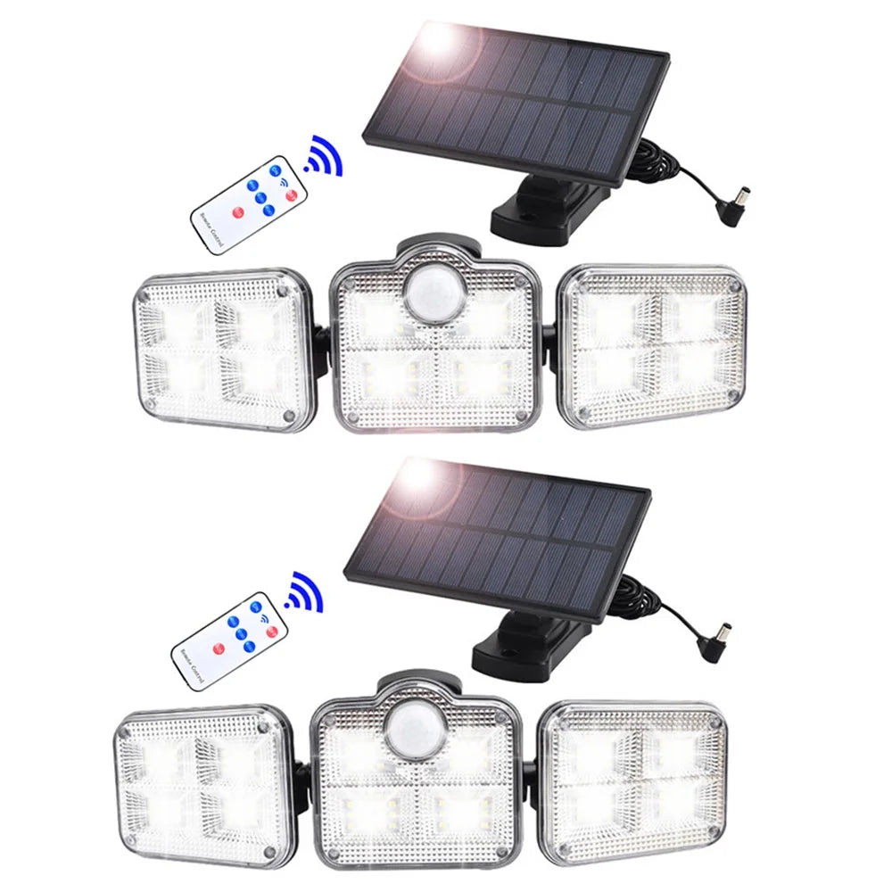 WM-OriginalSourcing Solar Security Lights 122 LED 3 Heads 270° Angle Motion Sensor Lights Outdoor Decor