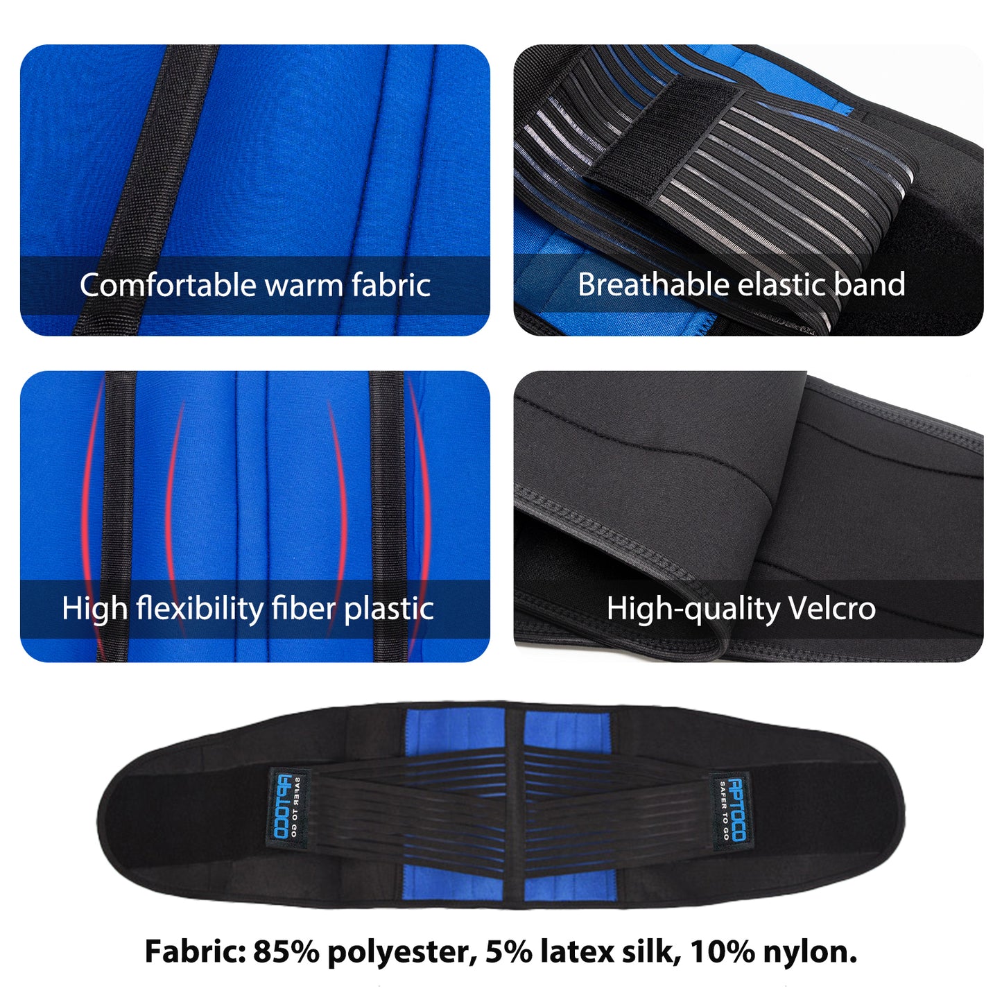 Breathable Mesh Lumbar Support Belt with 6 Stays for Men Women Protect Your Lower Back