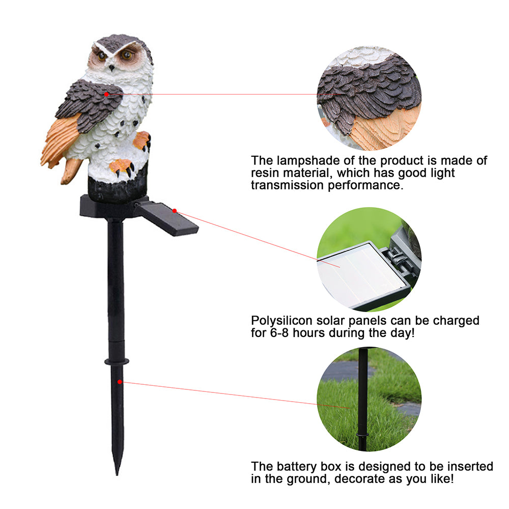 LED Garden Owl Solar Lights Patio Yard Lawn Waterproof Stake Lamp Party Decor