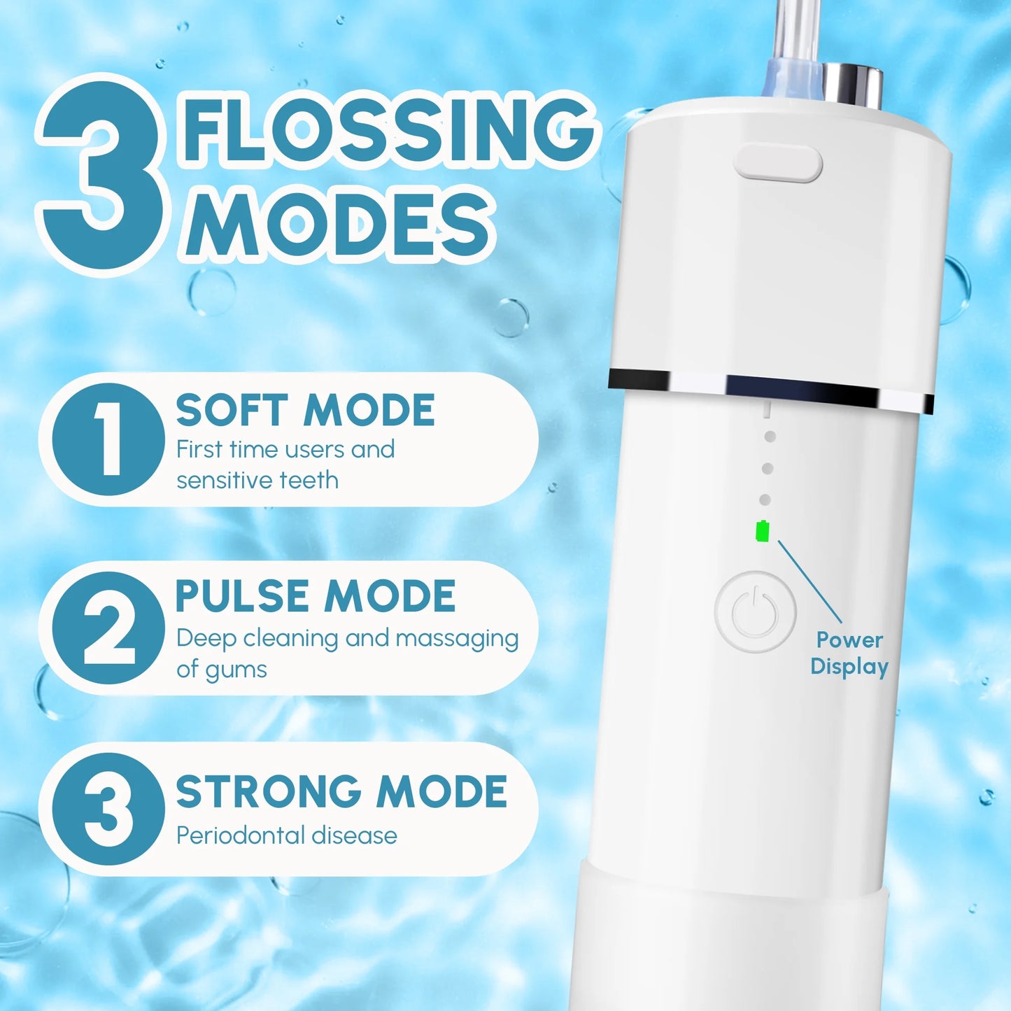 Cordless Water Flosser for Teeth, Portable Rechargeable Oral Irrigator for Home Travel