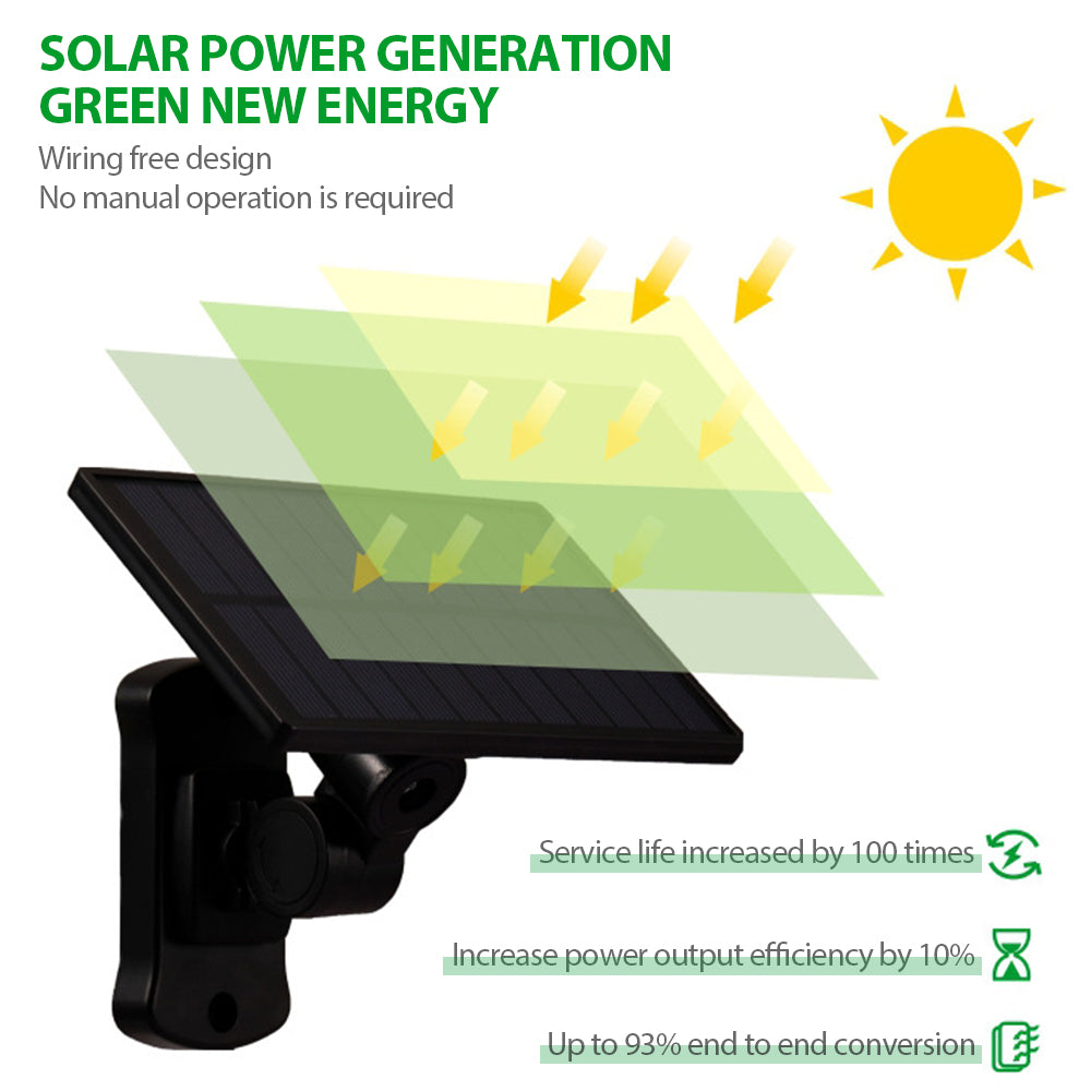 Solar Outdoor Lights 138 LED 3-Head Adjustable 360°Rotating Wide-Angle Floodlight