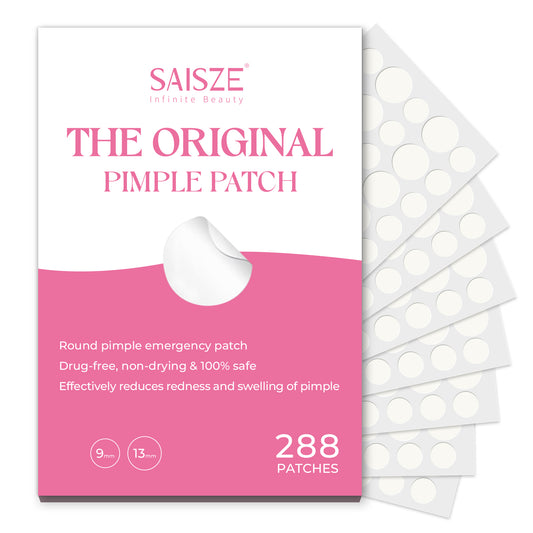 SAISZE Hydrocolloid Acne Patches, Invisible & Fast-Absorbing (2 Sizes, 288 Count)