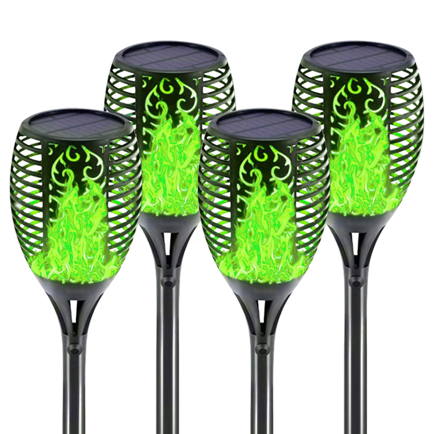 4 Pack Solar Lights Outdoor Solar 12 Led Torch Flickering Flame Lights