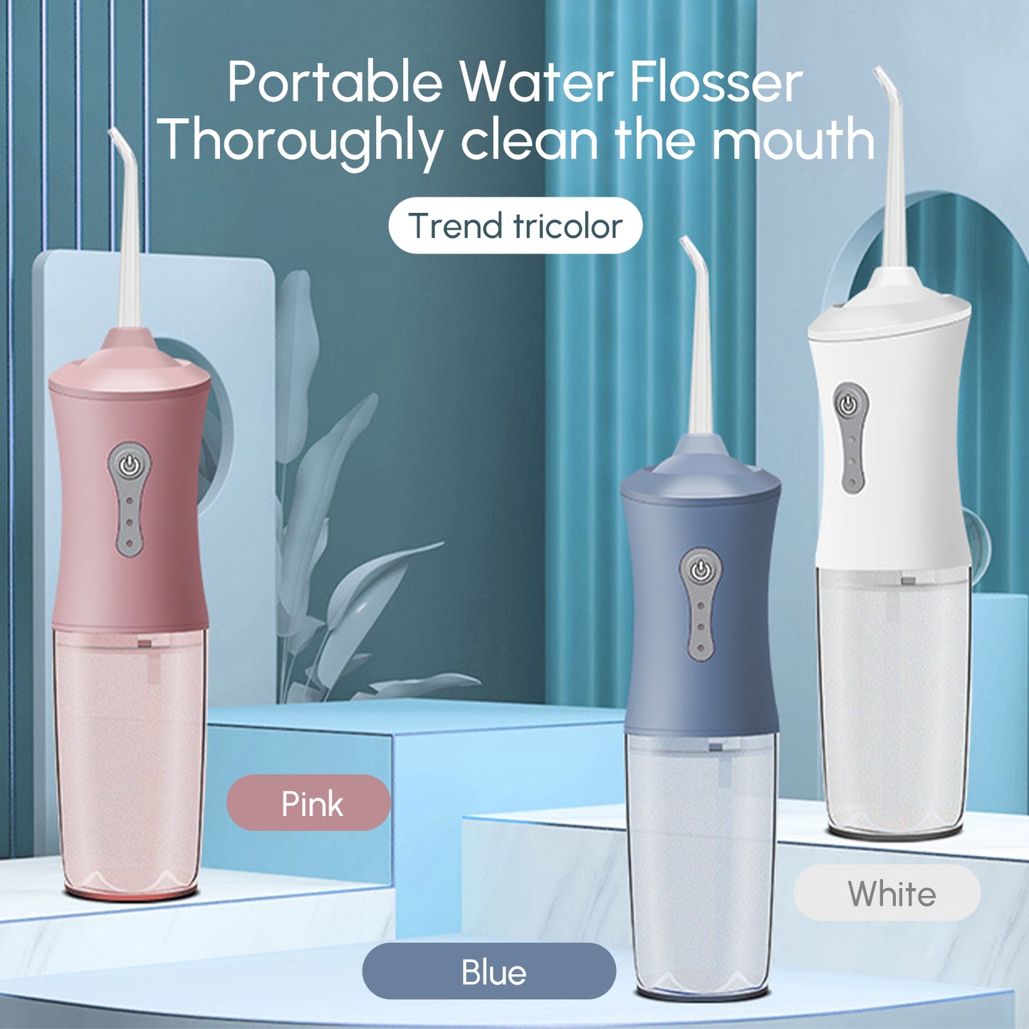 Cordless Water Dental Flosser Rechargeable Oral Irrigator for Teeth Cleaner Pick for Home and Travel