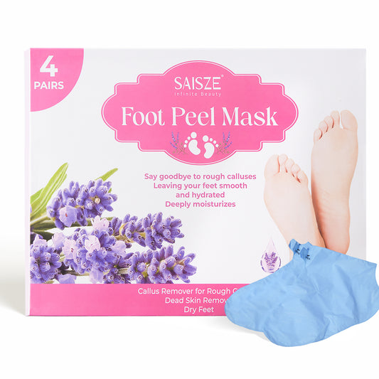 SAISZE Lavender Foot Peel Mask, Exfoliating & Moisturizing (4 Pairs)