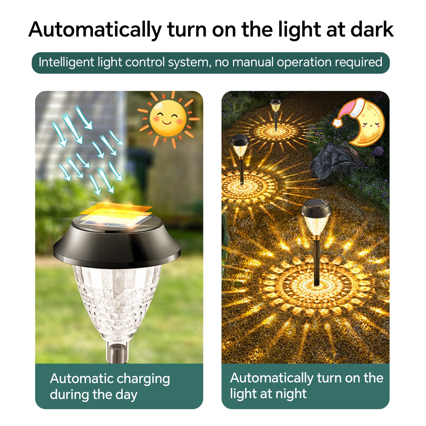 6/12Pcs  Solar Pathway Lights Waterproof Dynamic Pattern Landscape Light for Patio Garden Lawn