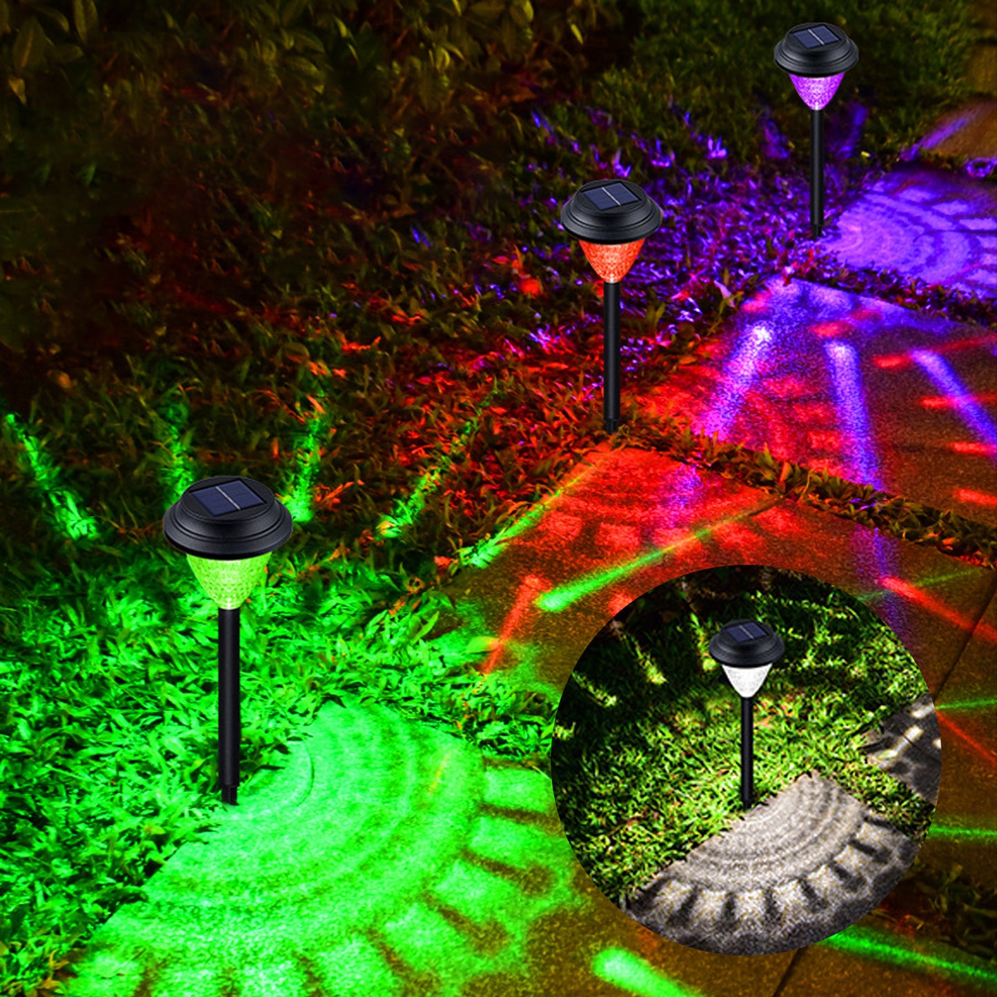 6/12Pcs  Solar Pathway Lights Waterproof Dynamic Pattern Landscape Light for Patio Garden Lawn