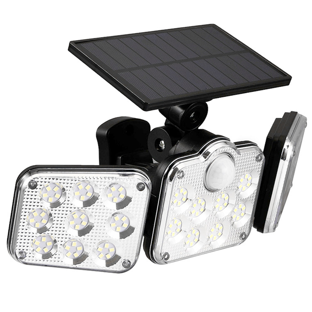 Solar Outdoor Lights 138 LED 3-Head Adjustable 360°Rotating Wide-Angle Floodlight