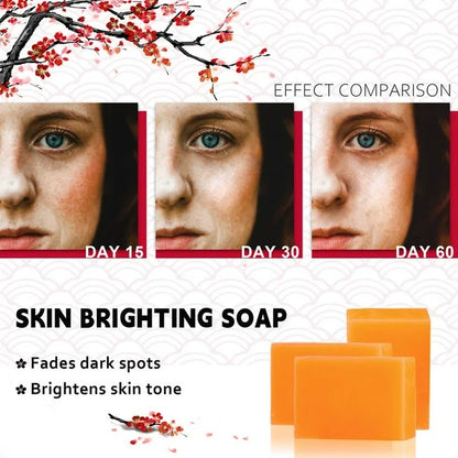 65g × 3 Bars Kojic Acid Soap Dark Spot Reduce Soap Bars with Vitamin C Retinol Collagen, Turmeric