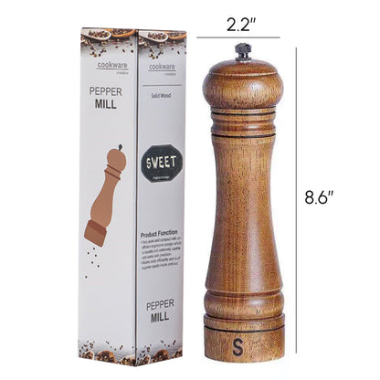 Cooking Salt and Pepper Grinder Hand Movement Wood Pepper Mill Kitchen Tool