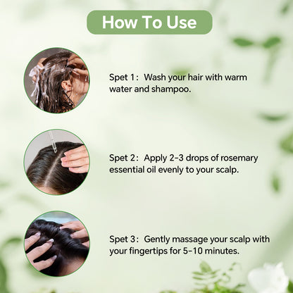 2 fl.oz Rosemary Oil for Hair Care Organic Conditioner 100% Pure & Nature Essential Oil for Hair