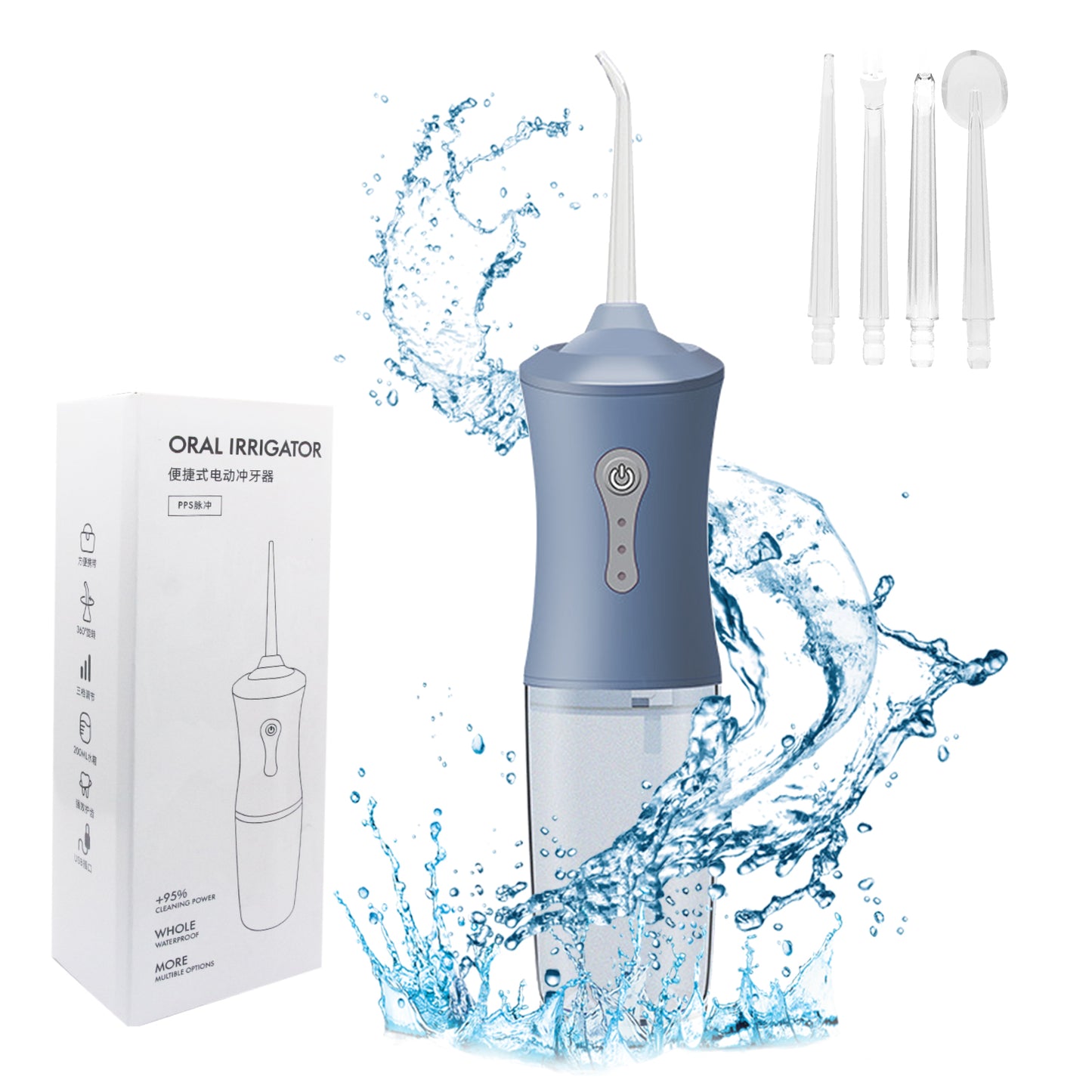 Cordless Water Dental Flosser Rechargeable Oral Irrigator for Teeth Cleaner Pick for Home and Travel