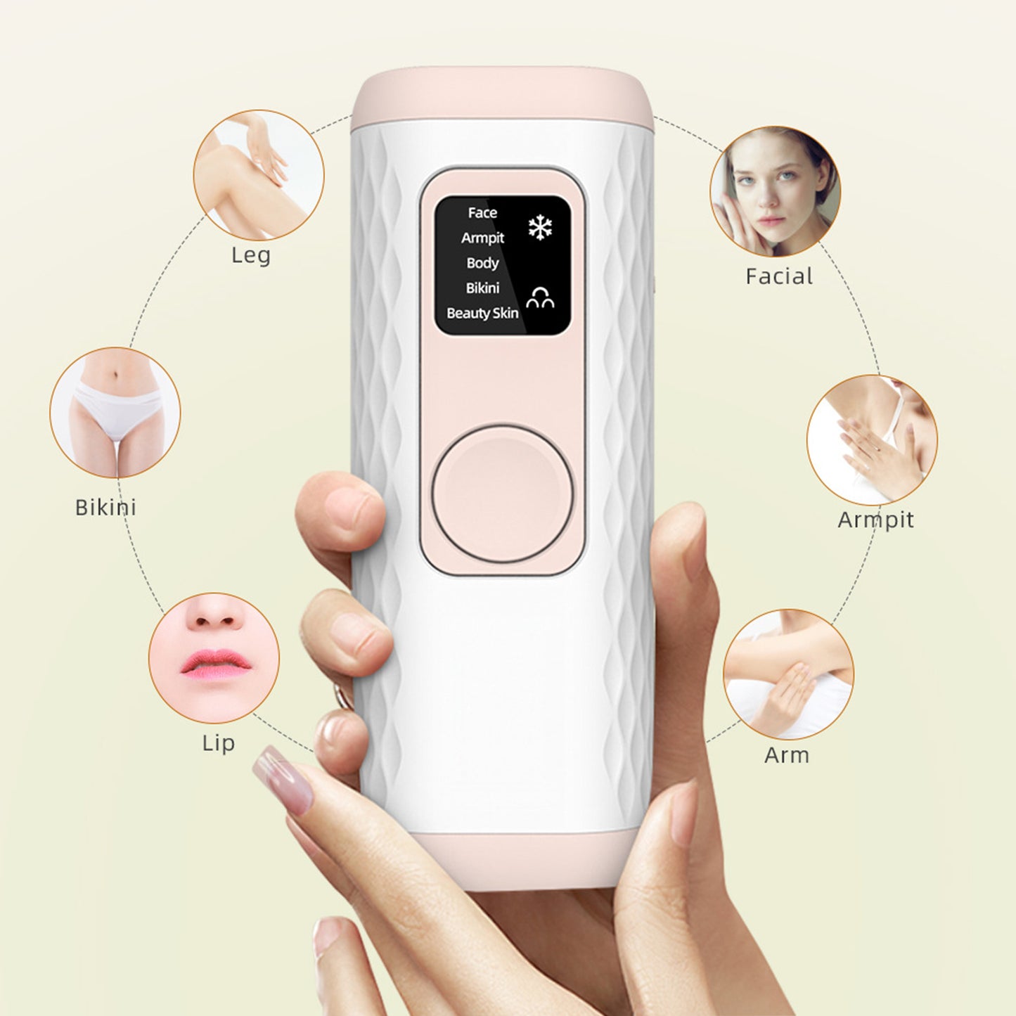 Laser IPL Hair Removal Permanent Painless 5 Gears Level Hair Remover Device for Women and Man for Facial Legs, Arms, Armpits, Body White