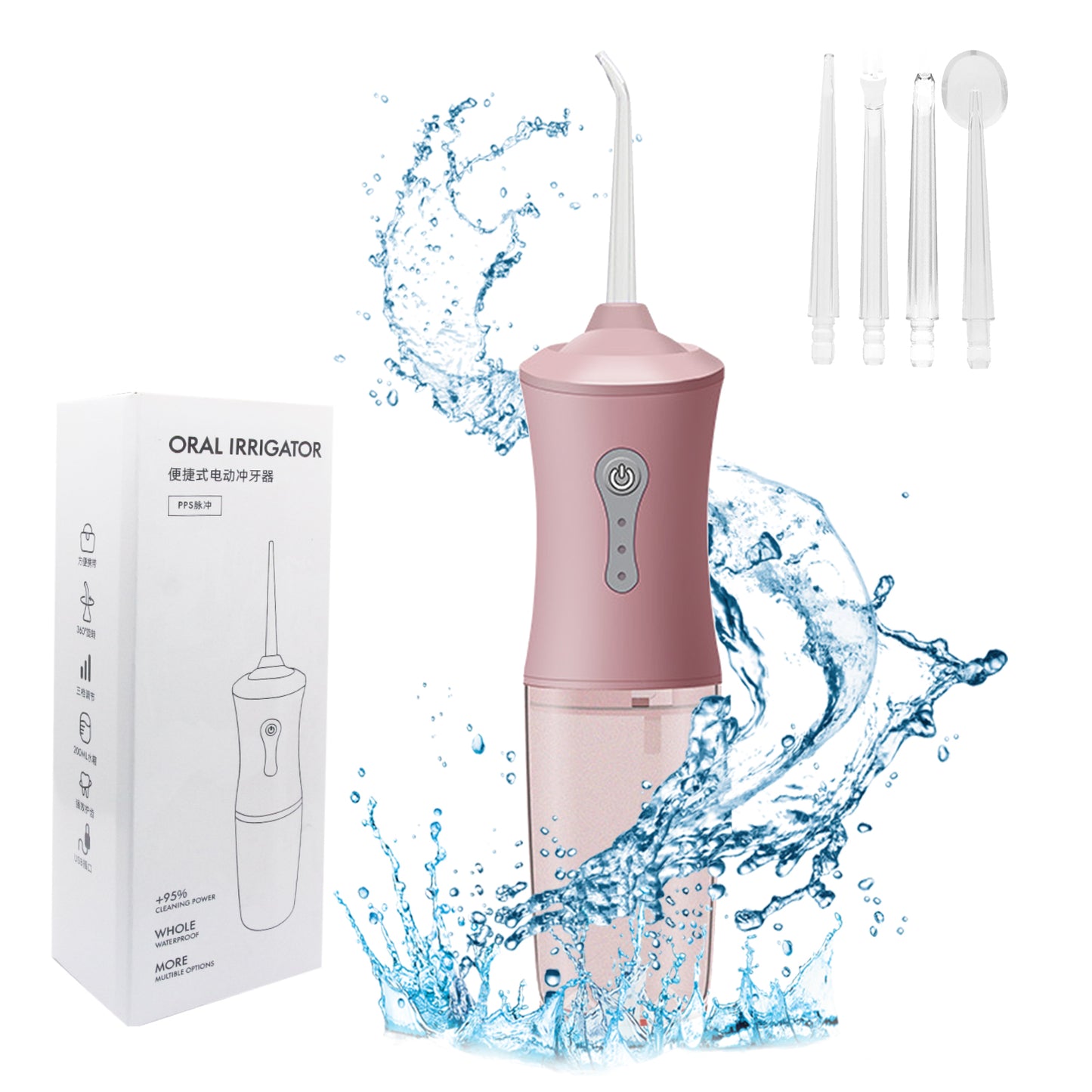 Cordless Water Dental Flosser Rechargeable Oral Irrigator for Teeth Cleaner Pick for Home and Travel