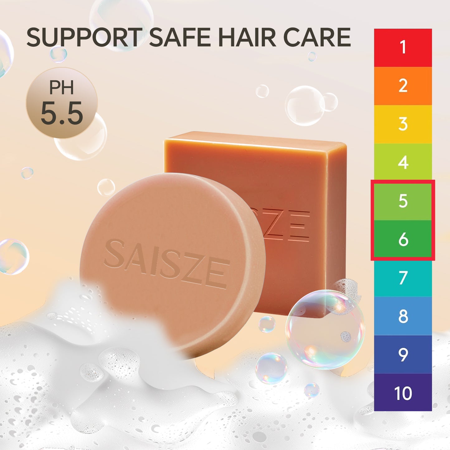 SAISZE Rice Water Shampoo Bar Set, Strengthening & Thickening (2 Pcs)