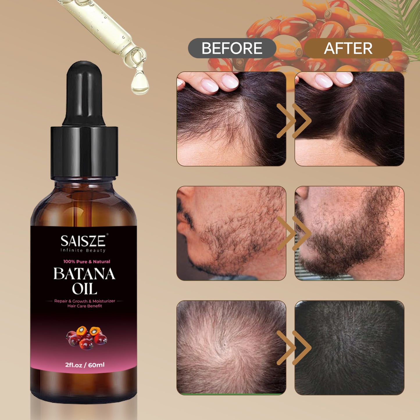 2 fl.oz Batana Oil for Hair Care 100% Pure & Nature Essential Oil Organic Conditioner