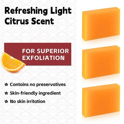 65g × 3 Bars Kojic Acid Soap Dark Spot Reduce Soap Bars with Vitamin C Retinol Collagen, Turmeric