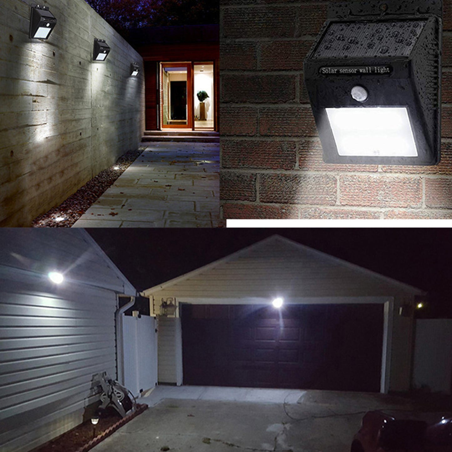 Solar Motion Light Outdoor 30 LED Wireless Security Wall Lamp IP65 Waterproof Spotlight 3 Light Modes for Garden Patio