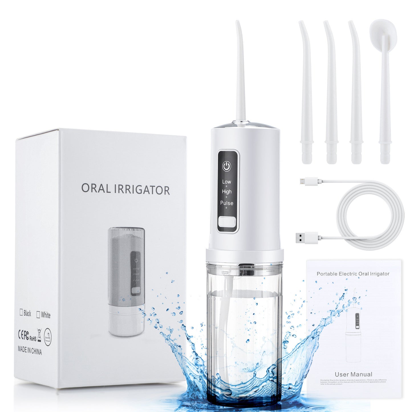 230ML Tank Cordless Water Flosser Dental Teeth Cleaner, Rechargeable Oral Irrigator for Home and Travel