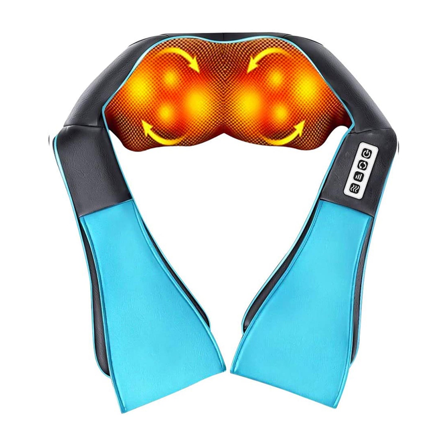 WM Aptoco Shiatsu Back and Neck Massager with Heat Deep Kneading Massage for Neck, Back, Shoulder, Foot and Legs, Use at Home, Car, Office, Blue