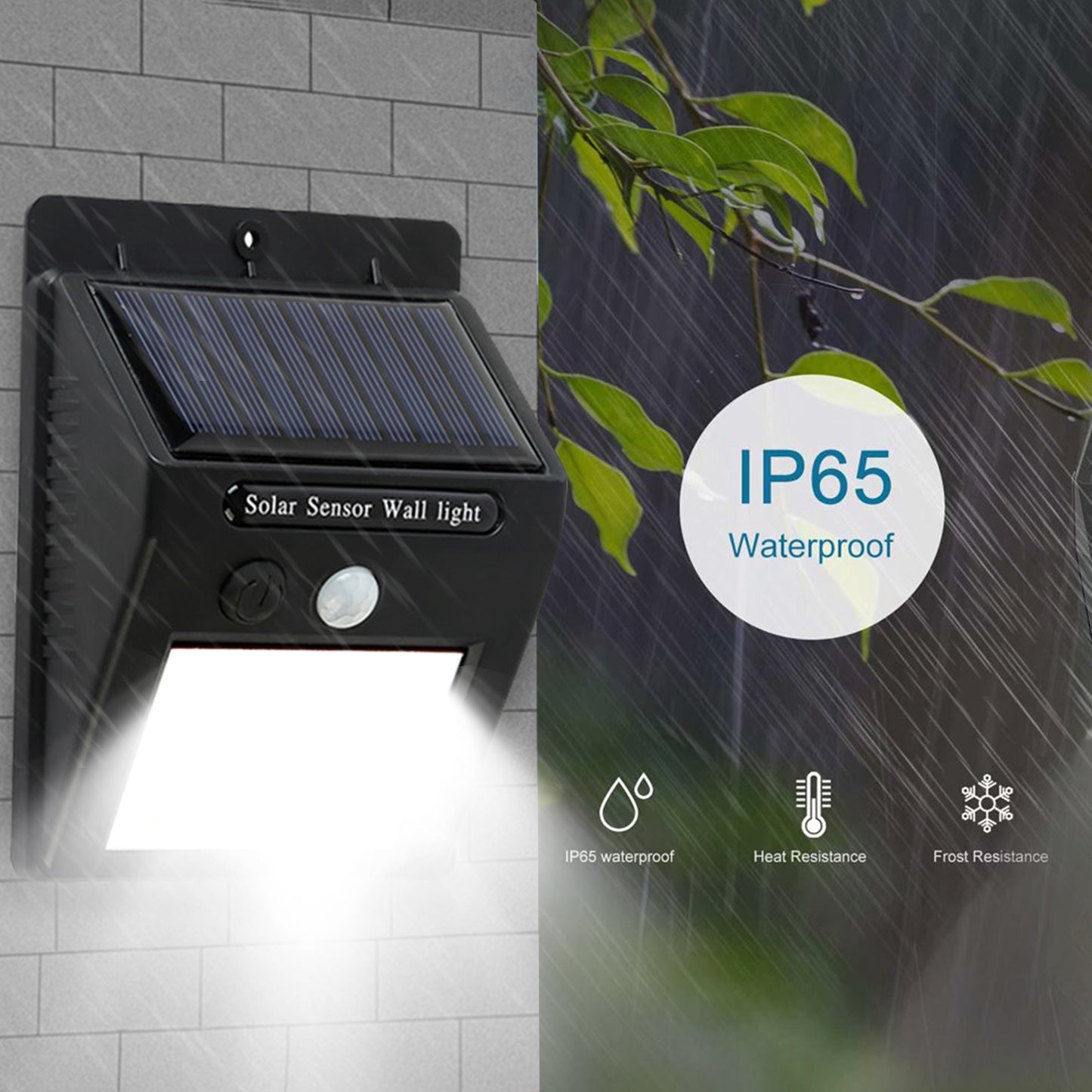 Solar Motion Light Outdoor 30 LED Wireless Security Wall Lamp IP65 Waterproof Spotlight 3 Light Modes for Garden Patio