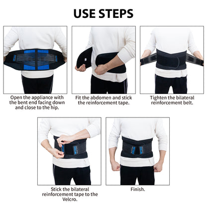 Breathable Mesh Lumbar Support Belt with 6 Stays for Men Women Protect Your Lower Back