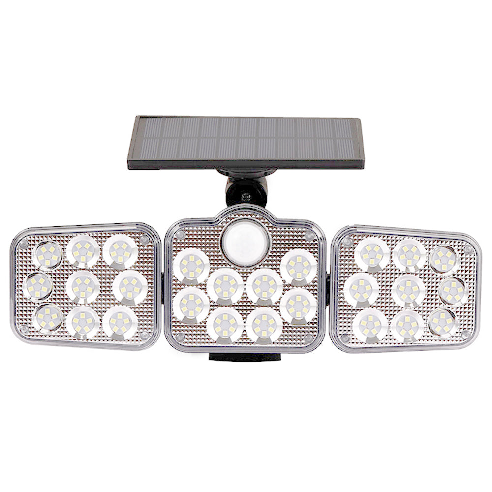 Solar Outdoor Lights 138 LED 3-Head Adjustable 360°Rotating Wide-Angle Floodlight