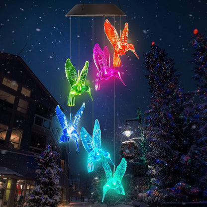 Outdoor solar LED  wind chime butterfly wind chime garden light