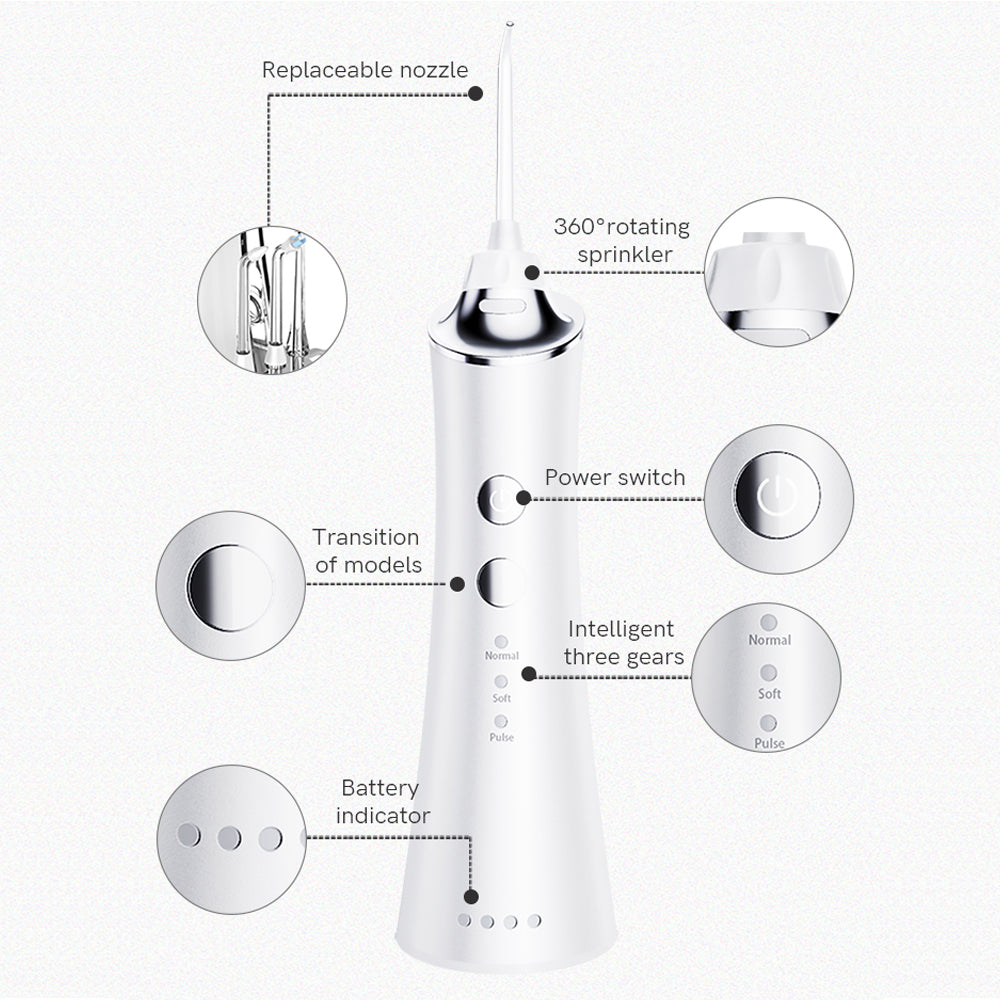 Water Flosser Teeth Cleaner Cordless Portable and USB Rechargeable SP