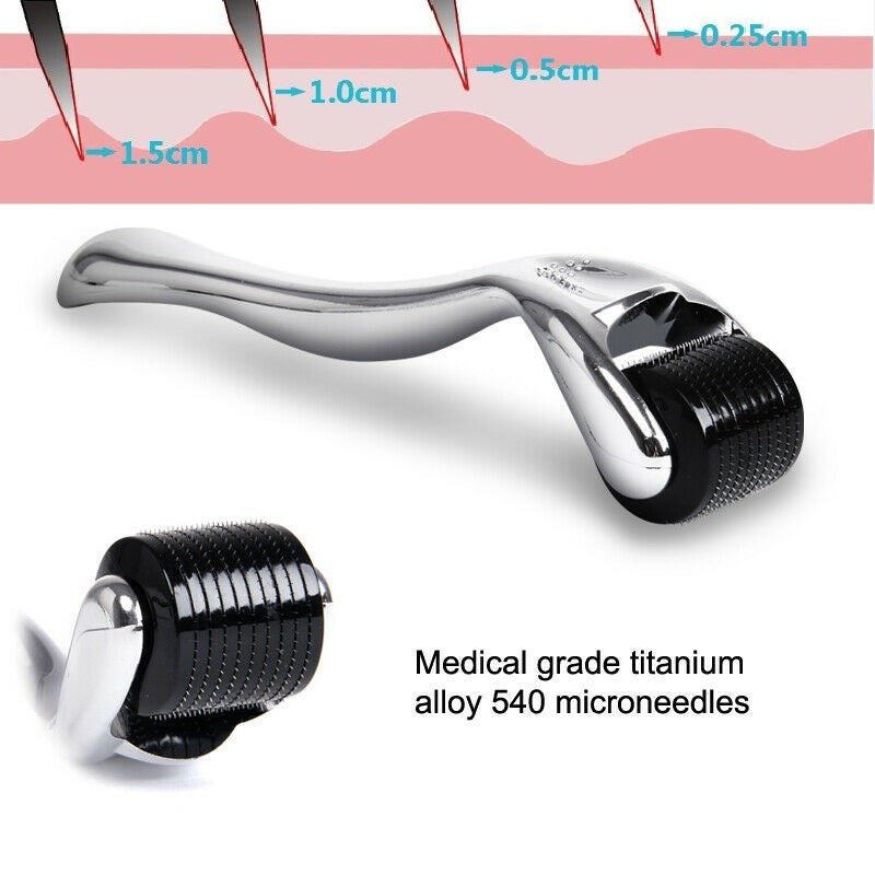 (540 Needles) Derma Micro Needle Titanium Roller for Acne Hair Loss